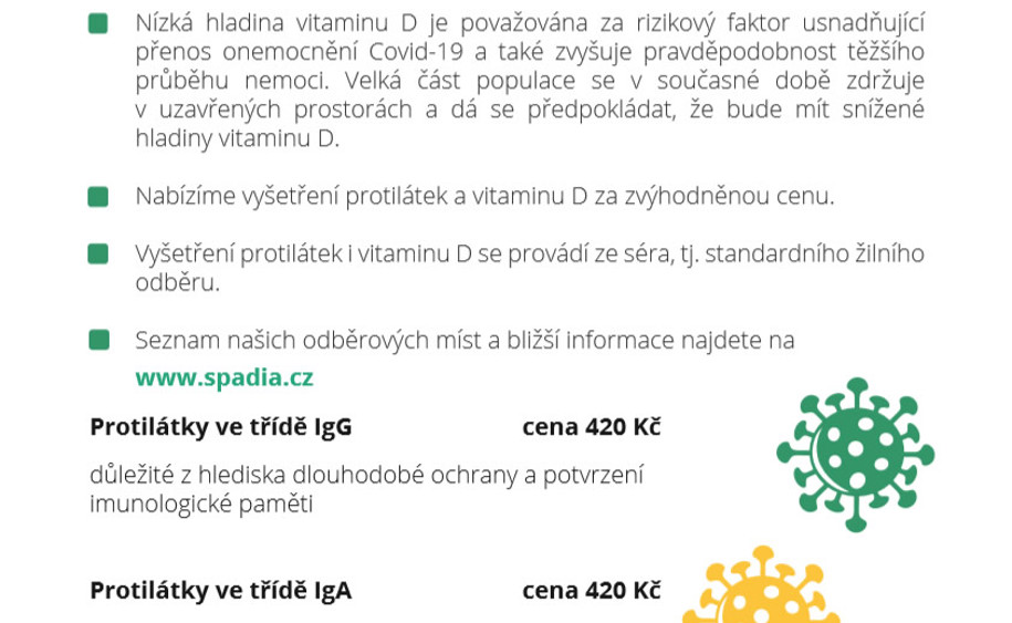 Vyšetření protilátek COVID-19 a vitaminu D